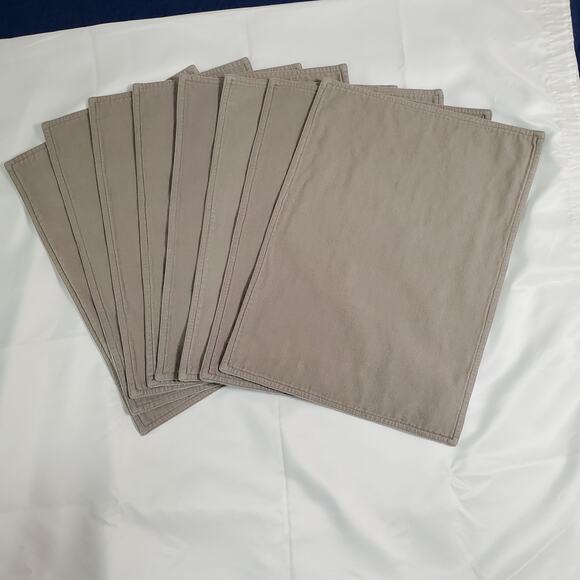 Placemats Set of 8 Reversible Light Blue Teal Gray Twill Soft Brushed Soft 18x13 - Picture 5 of 11